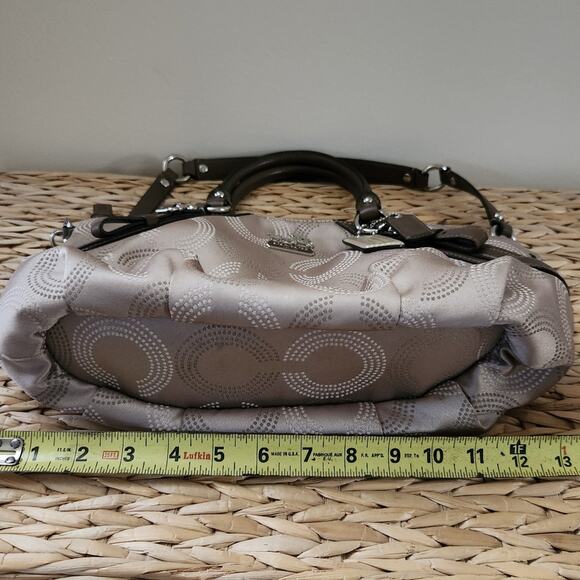 Coach Tan Brown Signature Op Art Satchel Bag - Picture 10 of 12